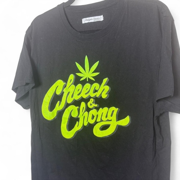 Cheech & Chong Graphic Tee Black Green Headgear Classics Size M - Picture 2 of 4